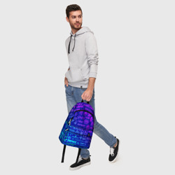 Рюкзак с принтом Логотипы игр для любого человека, вид спереди №5. Цвет основы: белый