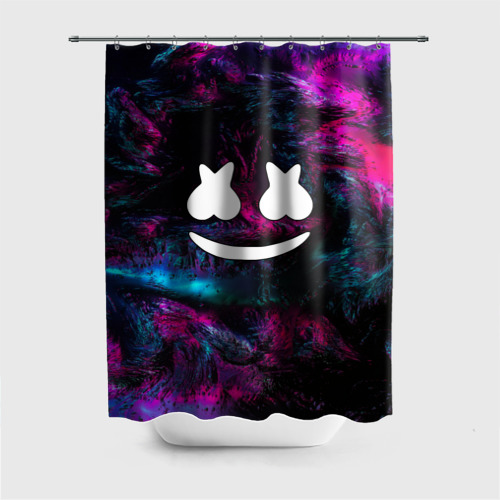 Штора 3D для ванной Marshmello NEON Фото 01 Штора 3D для ванной Marshmello NEON Фото 01