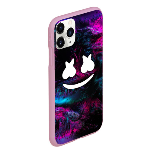 Чехол для iPhone 11 Pro Max матовый Marshmello neon, цвет розовый - фото 3