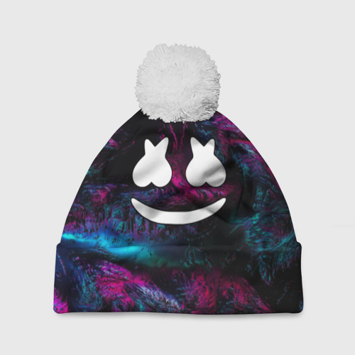 Шапка 3D c помпоном Marshmello NEON Фото 01 Шапка 3D c помпоном Marshmello NEON Фото 01
