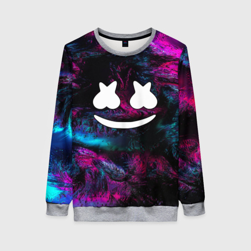 Женский свитшот 3D Marshmello NEON Фото 01 Женский свитшот 3D Marshmello NEON Фото 01
