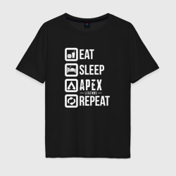 Мужская футболка хлопок Oversize EAT - sleep - Apex - repeat