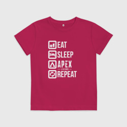Детская футболка хлопок EAT - sleep - Apex - repeat
