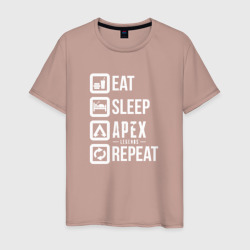 Мужская футболка хлопок EAT - sleep - Apex - repeat