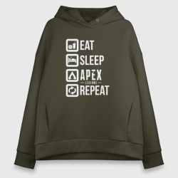 Женское худи Oversize хлопок EAT - sleep - Apex - repeat