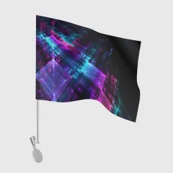 Флаг для автомобиля Неоновая абстракция