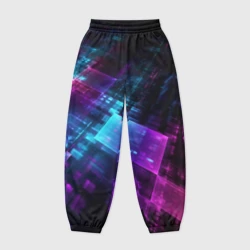 Женские джоггеры оверсайз 3D Неоновая абстракция