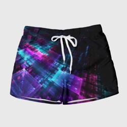Женские шорты 3D Неоновая абстракция