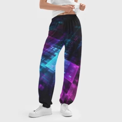 Женские джоггеры оверсайз 3D Неоновая абстракция - фото 2