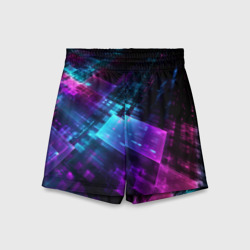 Детские спортивные шорты 3D Неоновая абстракция
