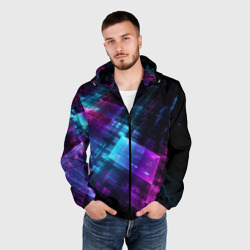 Мужская ветровка 3D Неоновая абстракция - фото 2