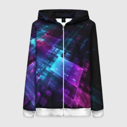 Женская толстовка 3D на молнии Неоновая абстракция