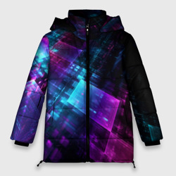Женская зимняя куртка Oversize Неоновая абстракция