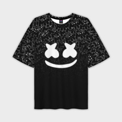 Мужская футболка oversize 3D Marshmello black