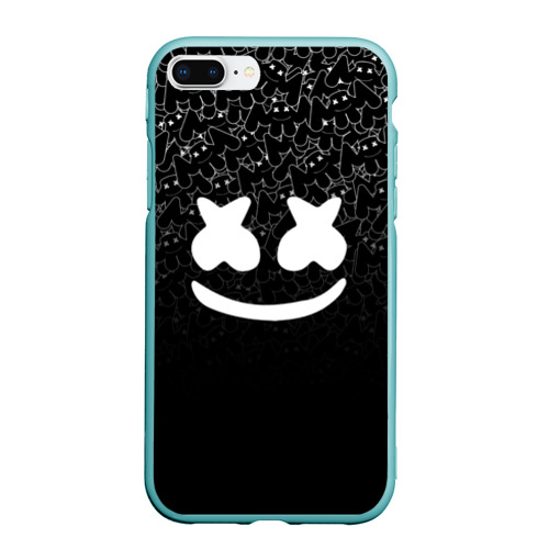 Чехол для iPhone 7Plus/8 Plus матовый Marshmello black, цвет мятный