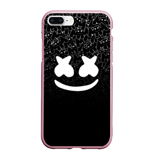 Чехол для iPhone 7Plus/8 Plus матовый Marshmello black, цвет розовый