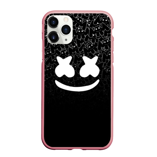 Чехол для iPhone 11 Pro Max матовый Marshmello black, цвет баблгам