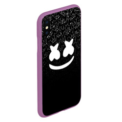 Чехол для iPhone XS Max матовый Marshmello black - фото 2