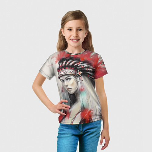 Детская футболка 3D Индейская девушка - фото 5