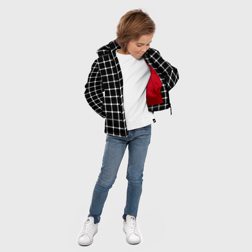 Зимняя куртка для мальчиков 3D Неуловимые серый точки, цвет красный - фото 5