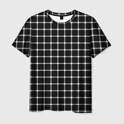 Мужская футболка 3D Неуловимые серый точки