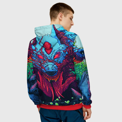 Мужская толстовка 3D Hyper beast, цвет красный - фото 4