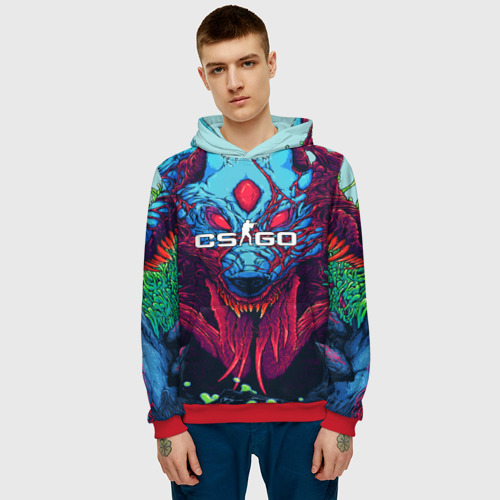 Мужская толстовка 3D Hyper beast, цвет красный - фото 3