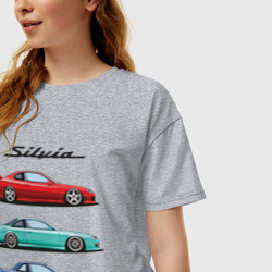 Женская футболка хлопок Oversize Silvia Family - фото 2