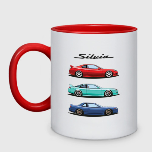 Кружка двухцветная Silvia Family, цвет белый + красный