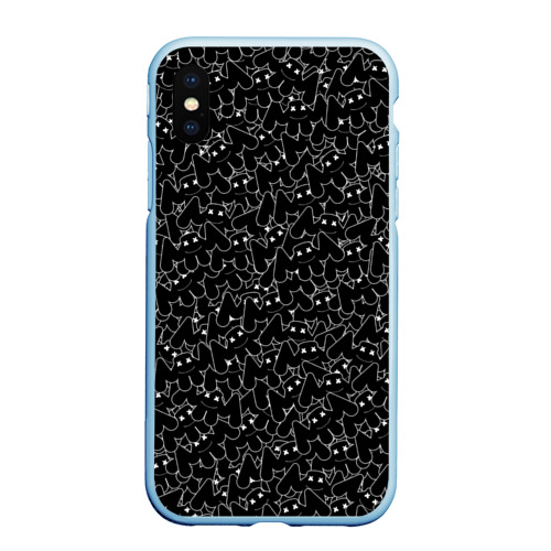 Чехол для iPhone XS Max матовый Штаны Marshmello black Маршмелло, цвет голубой