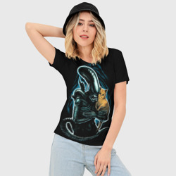Женская футболка 3D Slim Чужой и котик - фото 2