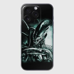 Чехол для iPhone 16 Pro силиконовый с защитой камеры Чужой