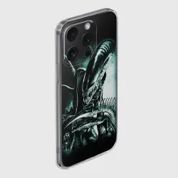 Чехол для iPhone 15 Pro силиконовый с защитой камеры Чужой - фото 2
