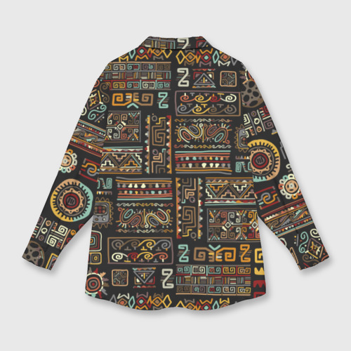 Мужская рубашка oversize 3D с принтом Этнический орнамент - Африка, вид сзади #1