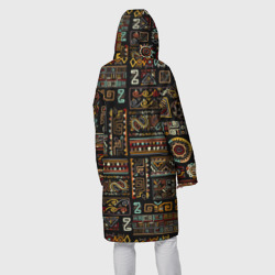 Дождевик с принтом Этнический орнамент для женщины, вид на модели сзади №2. Цвет основы: белый