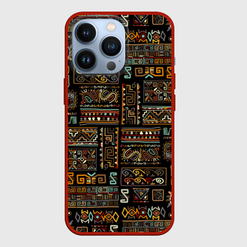 Чехол для iPhone 13 Pro с принтом Этнический орнамент - Африка, вид спереди #2