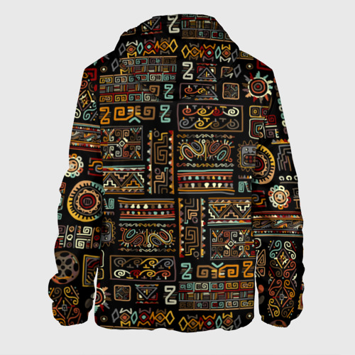 Мужская куртка 3D с принтом Этнический орнамент - Африка, вид сзади #1
