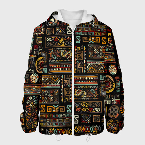 Мужская куртка 3D с принтом Этнический орнамент - Африка, вид спереди #2