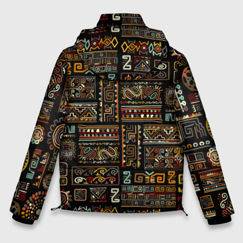 Мужская зимняя куртка 3D с принтом Этнический орнамент - Африка, вид сзади #1