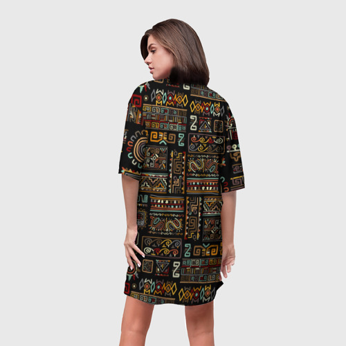 Платье-футболка 3D Этнический орнамент - Африка, цвет 3D печать - фото 4
