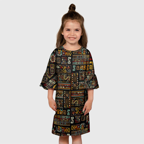Детское платье 3D с принтом Этнический орнамент - Африка, вид сбоку #3