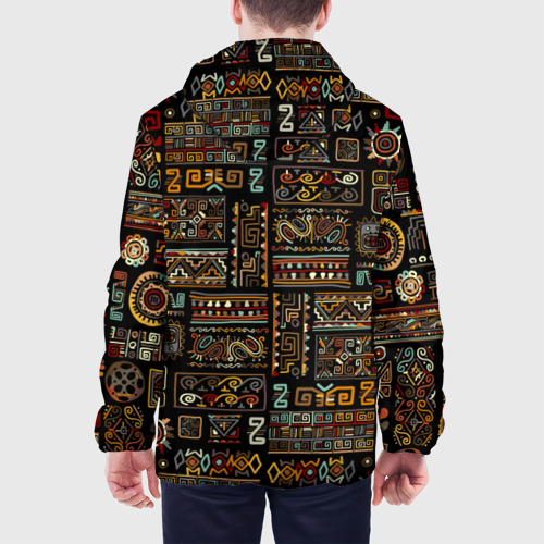 Мужская куртка 3D с принтом Этнический орнамент - Африка, вид сзади #2