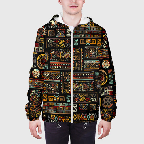 Мужская куртка 3D с принтом Этнический орнамент - Африка, вид сбоку #3