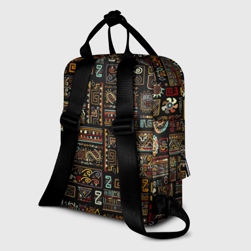 Женский рюкзак 3D с принтом Этнический орнамент - Африка, вид сзади #1