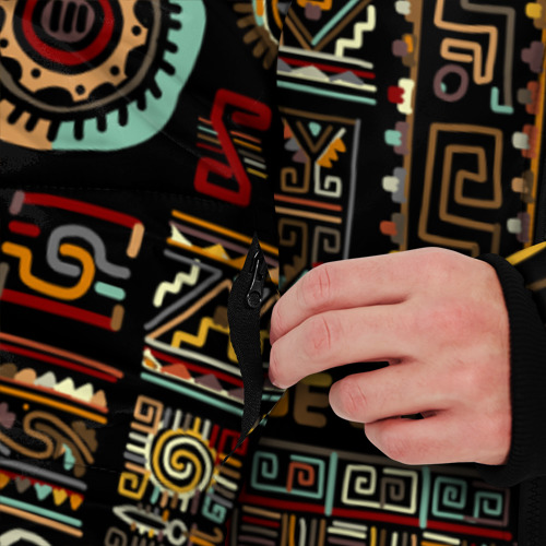 Мужская зимняя куртка 3D с принтом Этнический орнамент - Африка, вид сбоку #3