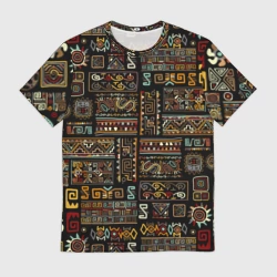 Мужская футболка 3D Этнический орнамент - Африка