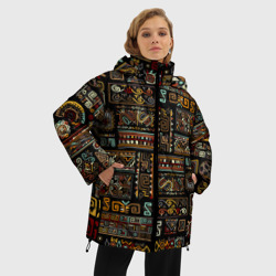 Женская зимняя куртка Oversize Этнический орнамент - Африка - фото 2