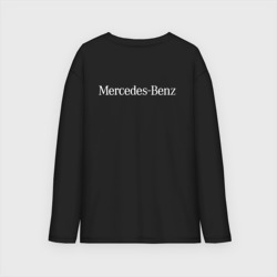 Лонгслив с принтом Mercedes-Benz AMG Мерседес для мужчины, вид сзади №1. Цвет основы: черный