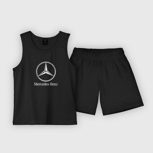 Детская пижама с шортами хлопок Mercedes-Benz AMG Мерседес, цвет черный