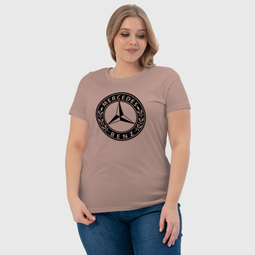 Женская футболка хлопок с принтом MERCEDES-BENZ AMG, фото #4